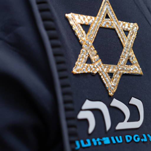 1. תמונת תקריב של לוגו משטרת ישראל על מדי מנעולן
